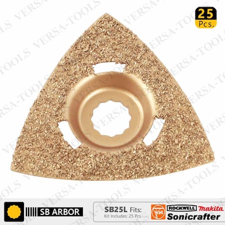 Versa Tool 80mm Triangular Carbide RASP, 8mm Offset Mount, PK 25 SB25L